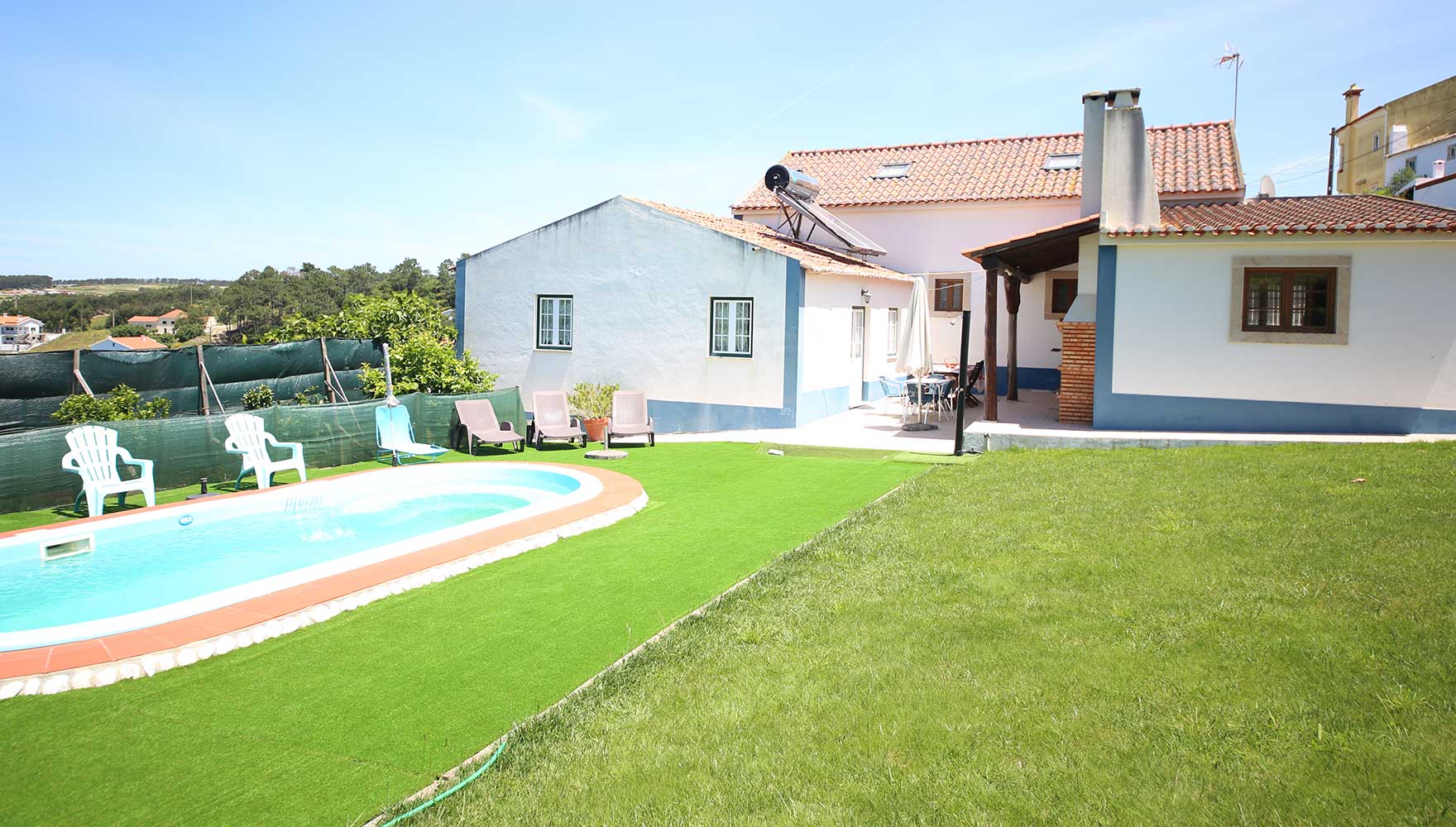 villa, private garden and pool