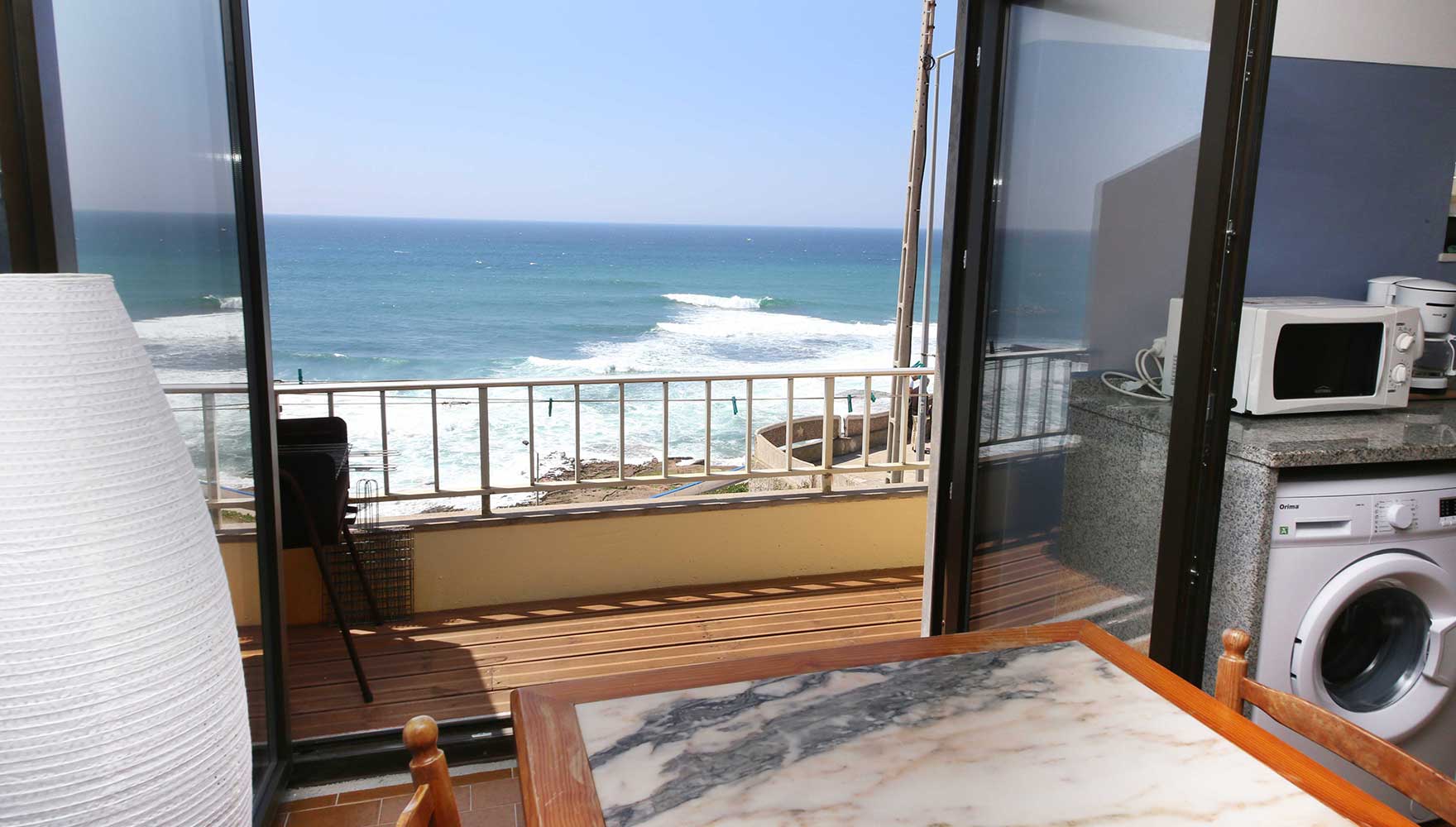 panorama window and outside deck